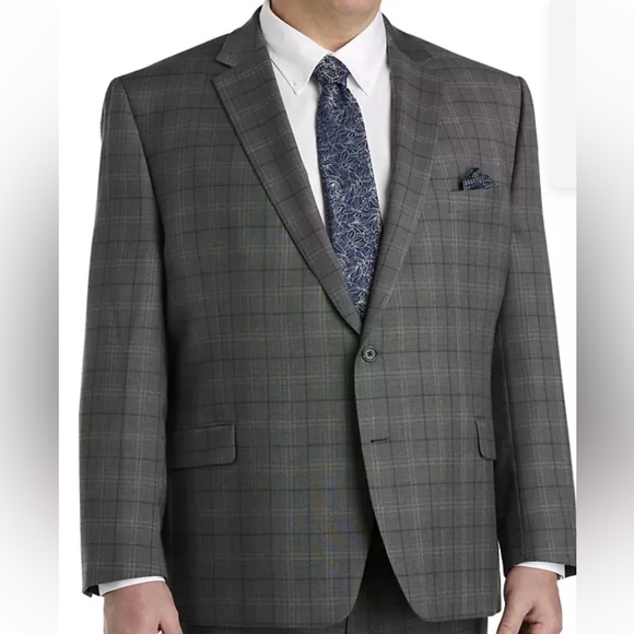 NWT Ralph Lauren Charcoal Checkered Wool Stretch Suit Jacket - Picture 1 of 10